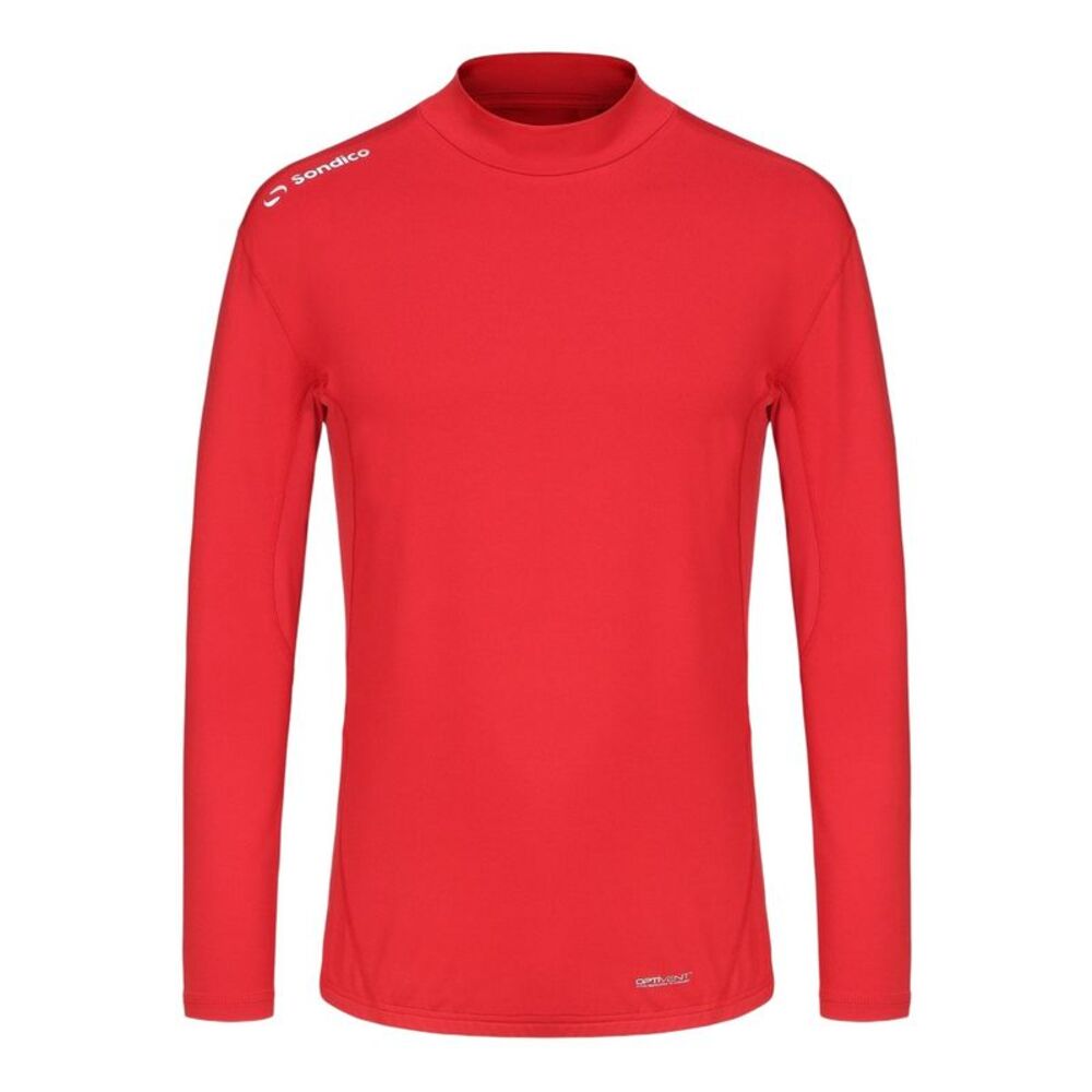 Sondico Mens Mock Neck Base Layer Top / Red